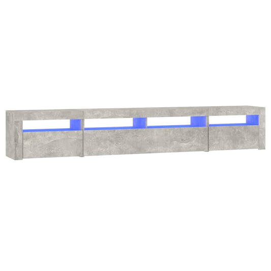 TV Cabinet with LED Lights Concrete Grey 240x35x40 cm TV Cabinet with LED Lights Concrete Grey 240x35x40 cm