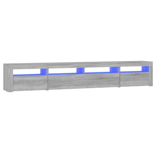 TV Cabinet with LED Lights Grey Sonoma 240x35x40 cm TV Cabinet with LED Lights Grey Sonoma 240x35x40 cm