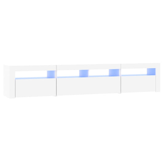 TV Cabinet with LED Lights White 210x35x40 cm TV Cabinet with LED Lights White 210x35x40 cm