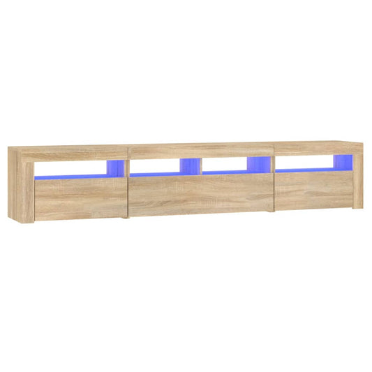 TV Cabinet with LED Lights Sonoma Oak 210x35x40 cm TV Cabinet with LED Lights Sonoma Oak 210x35x40 cm