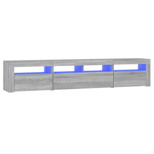 TV Cabinet with LED Lights Grey Sonoma 210x35x40 cm TV Cabinet with LED Lights Grey Sonoma 210x35x40 cm