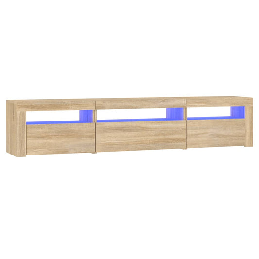 TV Cabinet with LED Lights Sonoma Oak 195x35x40 cm TV Cabinet with LED Lights Sonoma Oak 195x35x40 cm