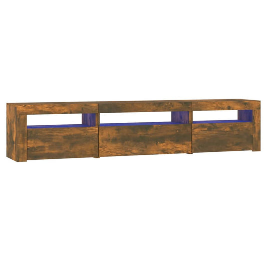 TV Cabinet with LED Lights Smoked Oak 195x35x40 cm TV Cabinet with LED Lights Smoked Oak 195x35x40 cm