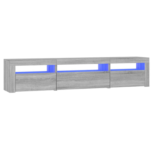 TV Cabinet with LED Lights Grey Sonoma 195x35x40 cm TV Cabinet with LED Lights Grey Sonoma 195x35x40 cm