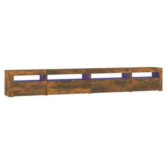 TV Cabinet with LED Lights Smoked Oak 270x35x40 cm TV Cabinet with LED Lights Smoked Oak 270x35x40 cm