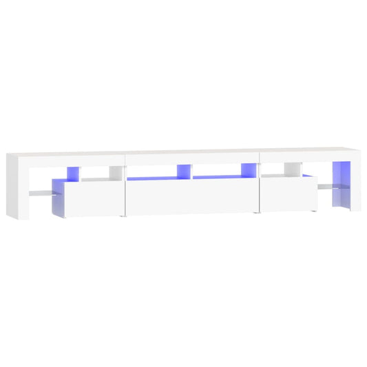 TV Cabinet with LED Lights White 230x36,5x40 cm TV Cabinet with LED Lights White 230x36,5x40 cm