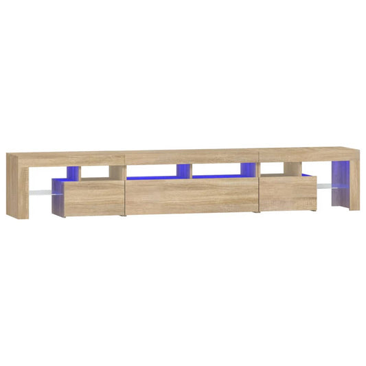 TV Cabinet with LED Lights Sonoma Oak 230x36,5x40 cm TV Cabinet with LED Lights Sonoma Oak 230x36,5x40 cm