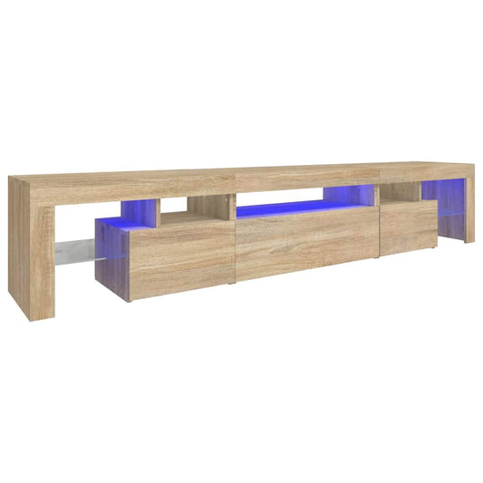 TV Cabinet with LED Lights Sonoma Oak 215x36,5x40 cm TV Cabinet with LED Lights Sonoma Oak 215x36,5x40 cm