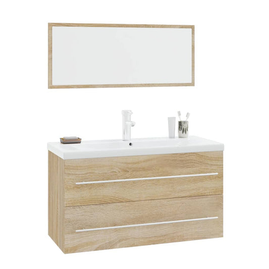3 Piece Bathroom Furniture Set Sonoma Oak 3 Piece Bathroom Furniture Set Sonoma Oak