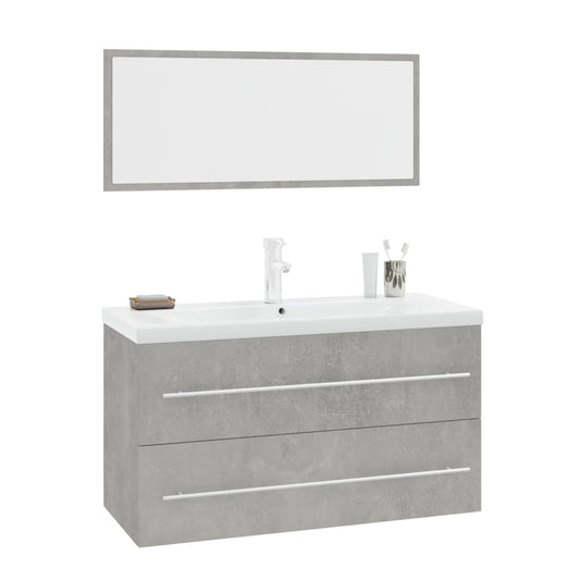 3 Piece Bathroom Furniture Set Concrete Grey 3 Piece Bathroom Furniture Set Concrete Grey