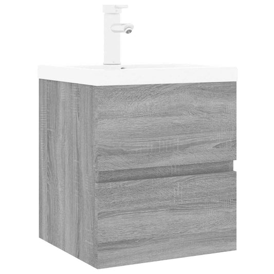 Sink Cabinet With Basin | Grey Sonoma, White | Engineered wood, Ceramic Sink Cabinet With Basin | Grey Sonoma, White | Engineered wood, Ceramic
