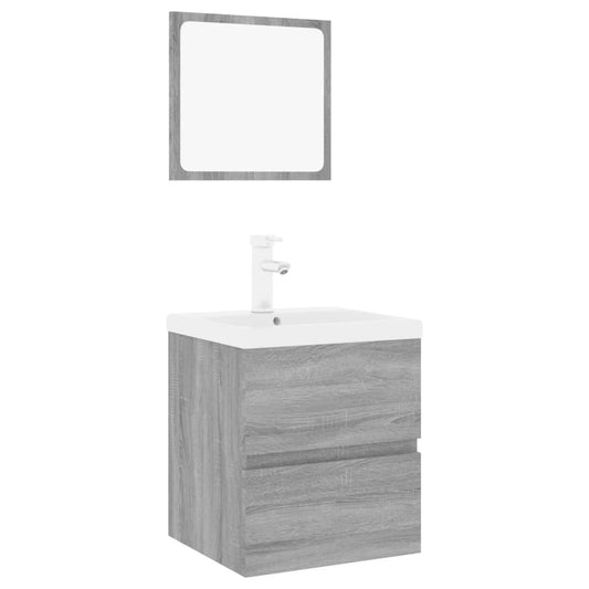 Bathroom Furniture Set Grey Sonoma Engineered Wood Bathroom Furniture Set Grey Sonoma Engineered Wood