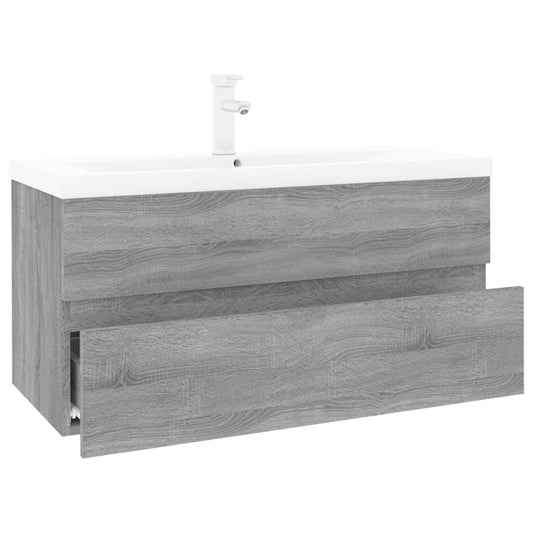 Sink Cabinet with Built-in Basin Grey Sonoma Engineered Wood Sink Cabinet with Built-in Basin Grey Sonoma Engineered Wood