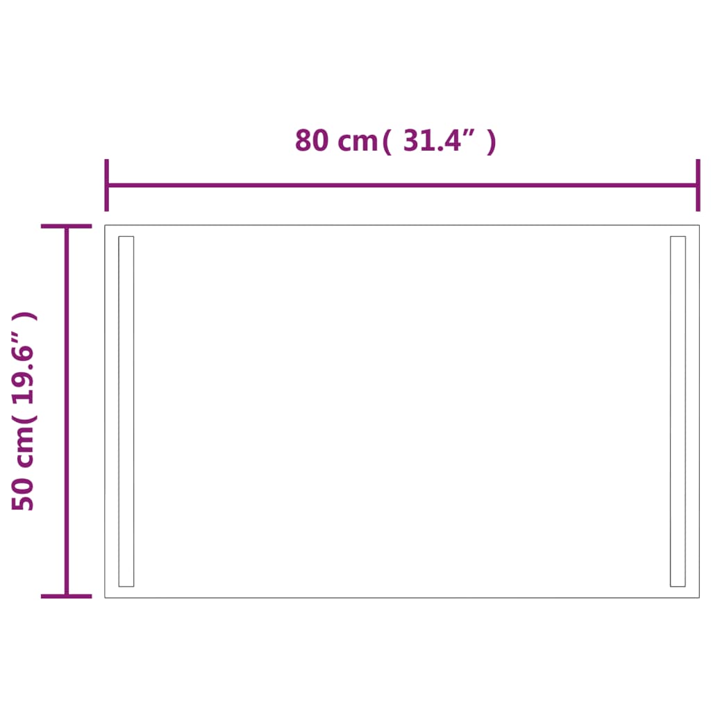 LED Bathroom Mirror 50x80 cm