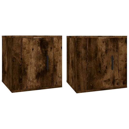 Wall Mounted TV Cabinets 2 pcs Smoked Oak 40x34.5x40 cm Wall Mounted TV Cabinets 2 pcs Smoked Oak 40x34.5x40 cm