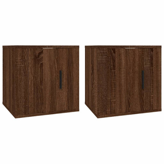 2 Piece Wall-mounted TV Cabinet Set Brown Oak 40x34,5x40 cm 2 Piece Wall-mounted TV Cabinet Set Brown Oak 40x34,5x40 cm