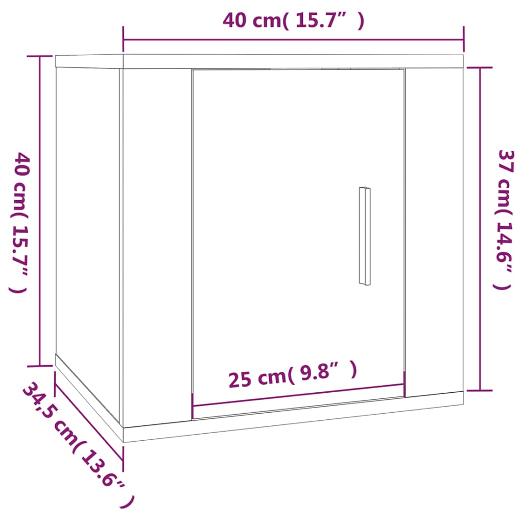 2 Piece Wall-mounted TV Cabinet Set Brown Oak 40x34,5x40 cm
