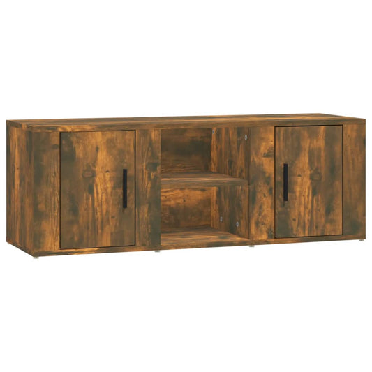 TV Cabinet Smoked Oak 100x31.5x35 cm Engineered Wood TV Cabinet Smoked Oak 100x31.5x35 cm Engineered Wood