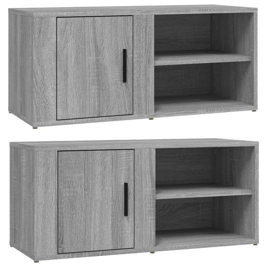 TV Cabinets 2 pcs Grey Sonoma 80x31.5x36 cm Engineered Wood TV Cabinets 2 pcs Grey Sonoma 80x31.5x36 cm Engineered Wood