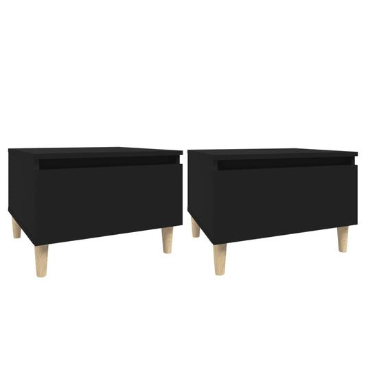 Side Tables 2 pcs Black 50x46x35 cm Engineered Wood Side Tables 2 pcs Black 50x46x35 cm Engineered Wood