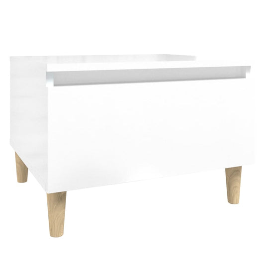 Side Table High Gloss White 50x46x35 cm Engineered Wood Side Table High Gloss White 50x46x35 cm Engineered Wood