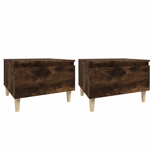 Side Tables 2 pcs Smoked Oak 50x46x35 cm Engineered Wood Side Tables 2 pcs Smoked Oak 50x46x35 cm Engineered Wood