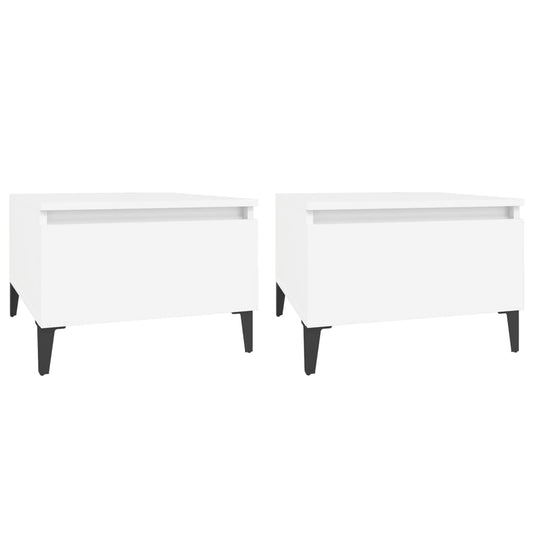 Side Tables 2 pcs White 50x46x35 cm Engineered Wood Side Tables 2 pcs White 50x46x35 cm Engineered Wood