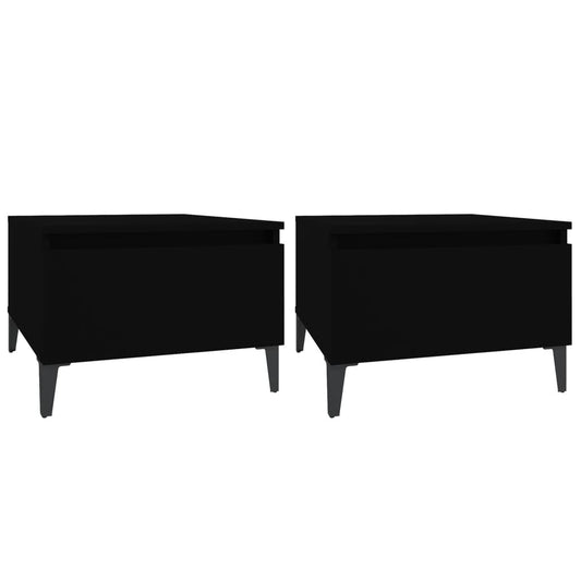 Side Tables 2 pcs Black 50x46x35 cm Engineered Wood Side Tables 2 pcs Black 50x46x35 cm Engineered Wood