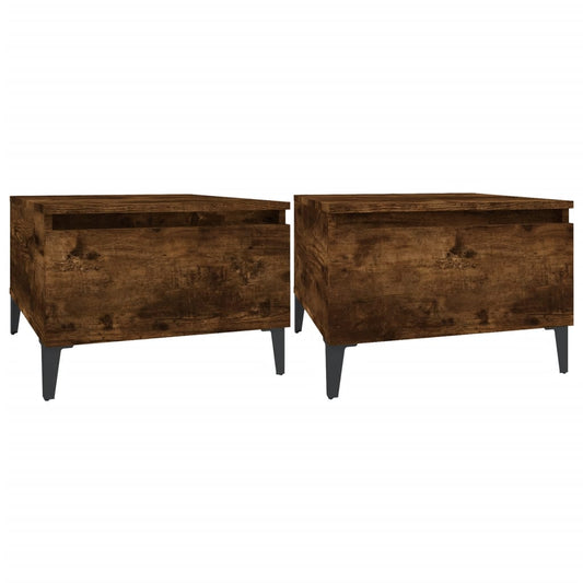 Side Tables 2 pcs Smoked Oak 50x46x35 cm Engineered Wood Side Tables 2 pcs Smoked Oak 50x46x35 cm Engineered Wood