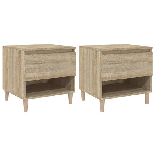 Bedside Tables 2 pcs Sonoma Oak 50x46x50 Engineered Wood Bedside Tables 2 pcs Sonoma Oak 50x46x50 Engineered Wood