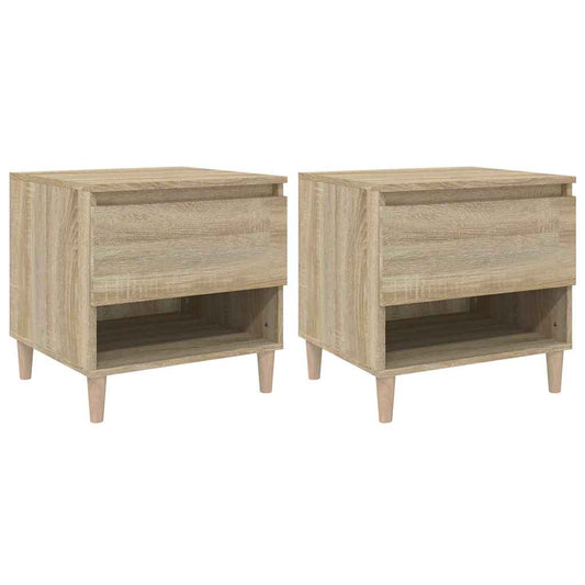 Bedside Tables 2 pcs Sonoma Oak 50x46x50 cm Engineered Wood Bedside Tables 2 pcs Sonoma Oak 50x46x50 cm Engineered Wood