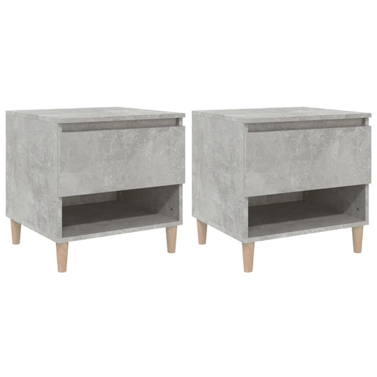 Bedside Tables 2 pcs Concrete Grey 50x46x50 Engineered Wood Bedside Tables 2 pcs Concrete Grey 50x46x50 Engineered Wood