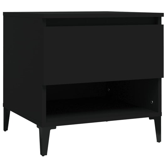 Side Table Black 50x46x50 cm Engineered Wood Side Table Black 50x46x50 cm Engineered Wood