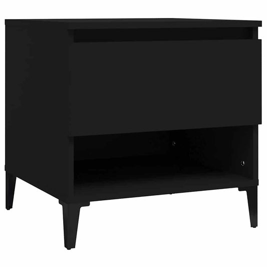 Side Table Black 50x46x50 cm Engineered Wood Side Table Black 50x46x50 cm Engineered Wood