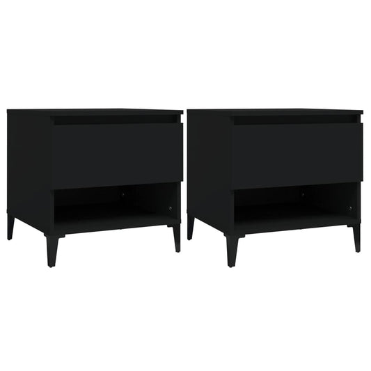 Side Tables 2 pcs Black 50x46x50 cm Engineered Wood Side Tables 2 pcs Black 50x46x50 cm Engineered Wood
