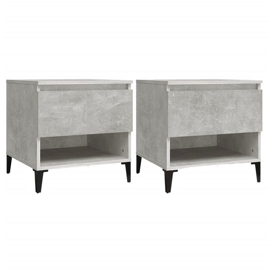 Side Tables 2 pcs Concrete Grey 50x46x50 cm Engineered Wood Side Tables 2 pcs Concrete Grey 50x46x50 cm Engineered Wood