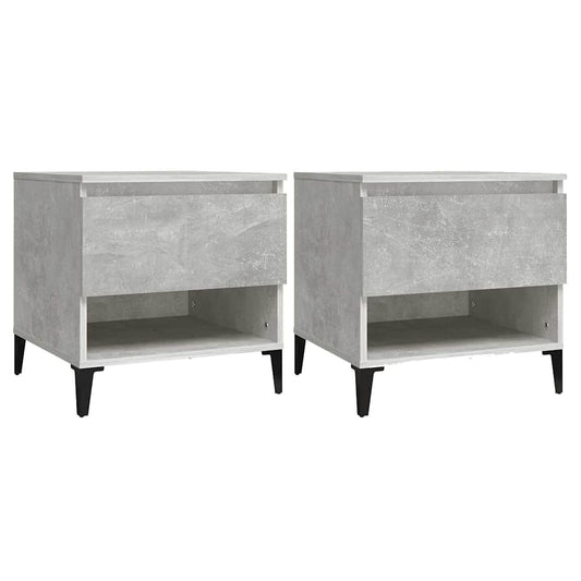 Side Tables 2 pcs Concrete Grey 50x46x50 cm Engineered Wood Side Tables 2 pcs Concrete Grey 50x46x50 cm Engineered Wood