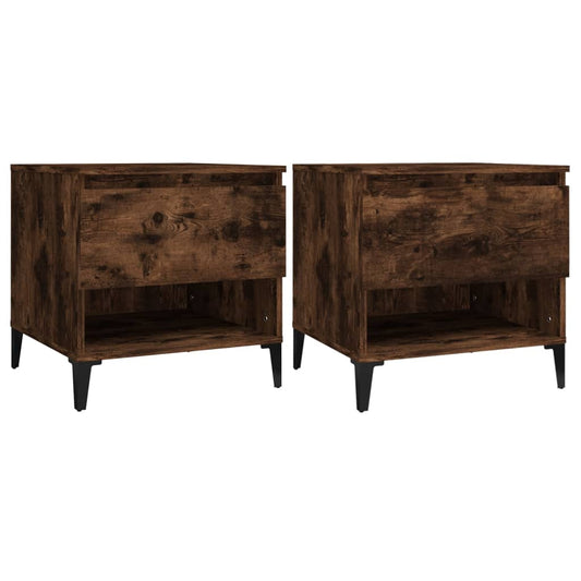 Side Tables 2 pcs Smoked Oak 50x46x50 cm Engineered Wood Side Tables 2 pcs Smoked Oak 50x46x50 cm Engineered Wood