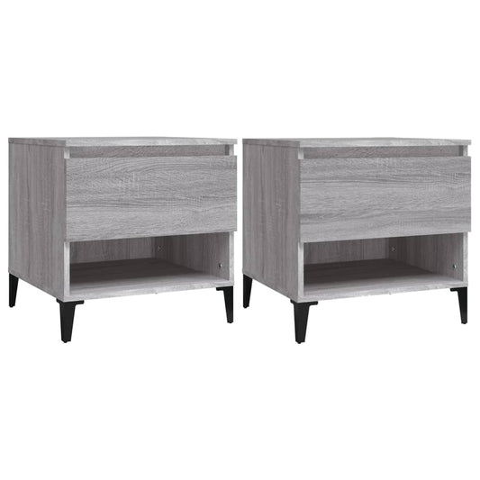 Side Tables 2 pcs Grey Sonoma 50x46x50 cm Engineered Wood Side Tables 2 pcs Grey Sonoma 50x46x50 cm Engineered Wood