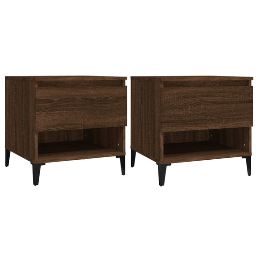 Side Tables 2 pcs Brown Oak 50x46x50 cm Engineered Wood Side Tables 2 pcs Brown Oak 50x46x50 cm Engineered Wood