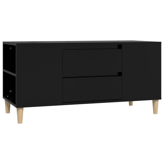 TV Cabinet Black 102x44.5x50 cm Engineered Wood TV Cabinet Black 102x44.5x50 cm Engineered Wood