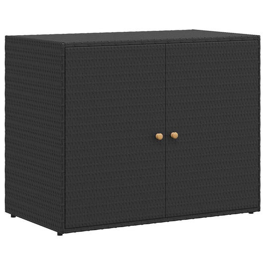 Garden Storage Cabinet Black 100x55.5x80 cm Poly Rattan Garden Storage Cabinet Black 100x55.5x80 cm Poly Rattan