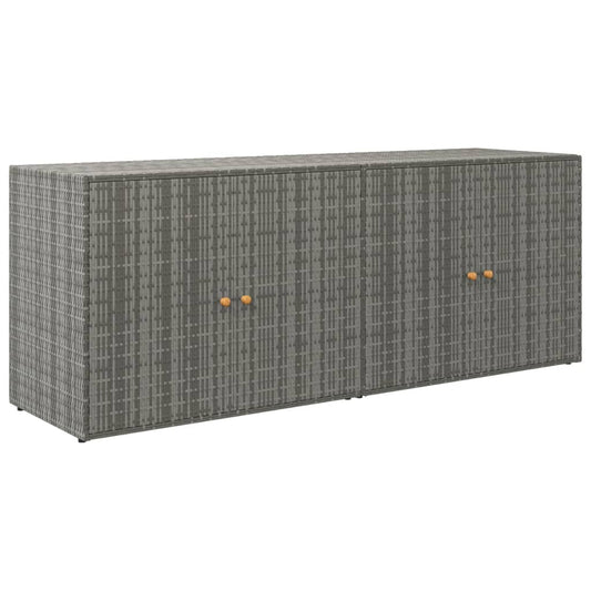 Garden Storage Cabinet Grey 198x55.5x80 cm Poly Rattan Garden Storage Cabinet Grey 198x55.5x80 cm Poly Rattan
