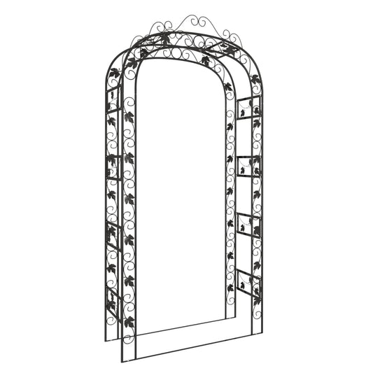 Garden Arch Black 116x45x240 cm Steel Garden Arch Black 116x45x240 cm Steel