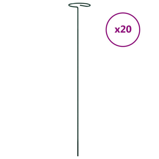 Garden Plant Stakes 20 pcs Dark Green 40 cm Steel Garden Plant Stakes 20 pcs Dark Green 40 cm Steel