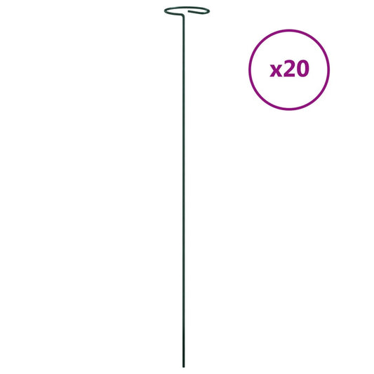 Garden Plant Stakes 20 pcs Dark Green 61 cm Steel Garden Plant Stakes 20 pcs Dark Green 61 cm Steel