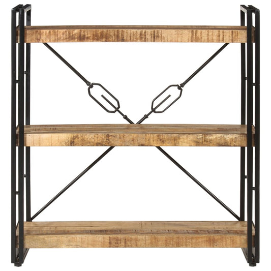 3-Tier Bookcase 77x30x80 cm Solid Wood Mango and Iron 3-Tier Bookcase 77x30x80 cm Solid Wood Mango and Iron