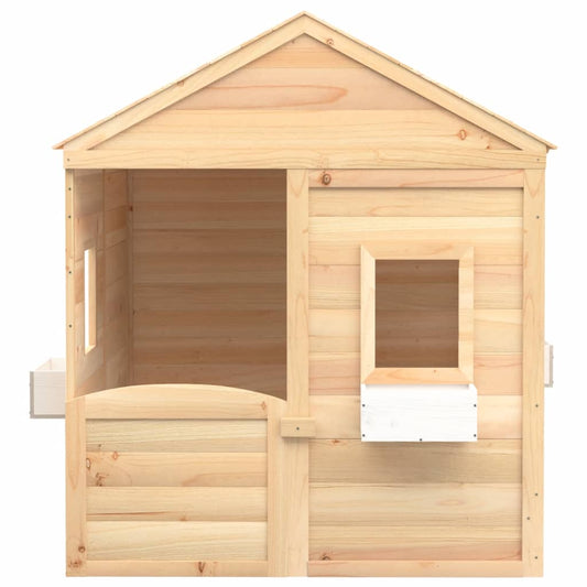 Playhouse with Lockable Door and Flower Pots Solid Wood Fir Playhouse with Lockable Door and Flower Pots Solid Wood Fir