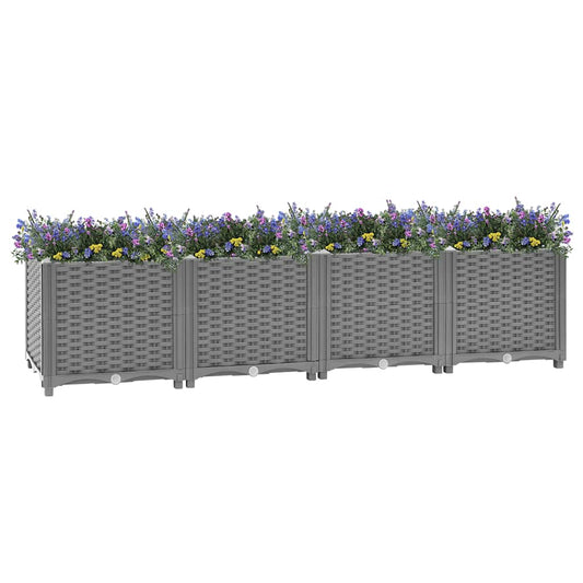 Raised Bed Light Grey 160x40x38 cm Polypropylene Raised Bed Light Grey 160x40x38 cm Polypropylene