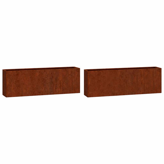 Wall Planters 2 pcs Rusty Corten Steel 53x10x17 cm Wall Planters 2 pcs Rusty Corten Steel 53x10x17 cm